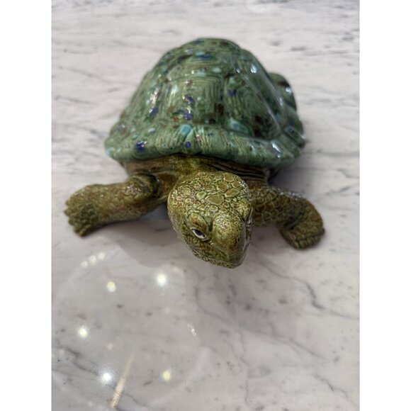 Vintage Scioto Hand Painted Ceramic Turtles Unique Lot of 2 Mother & Baby Turtle - Picture 8 of 15